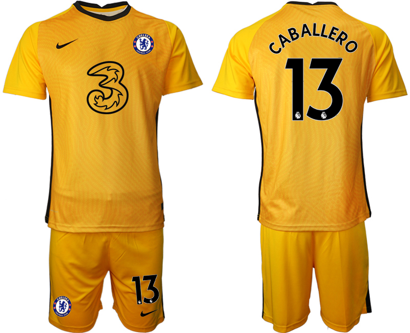 Men 2021 Chelsea yellow goalkeeper 13 soccer jerseys